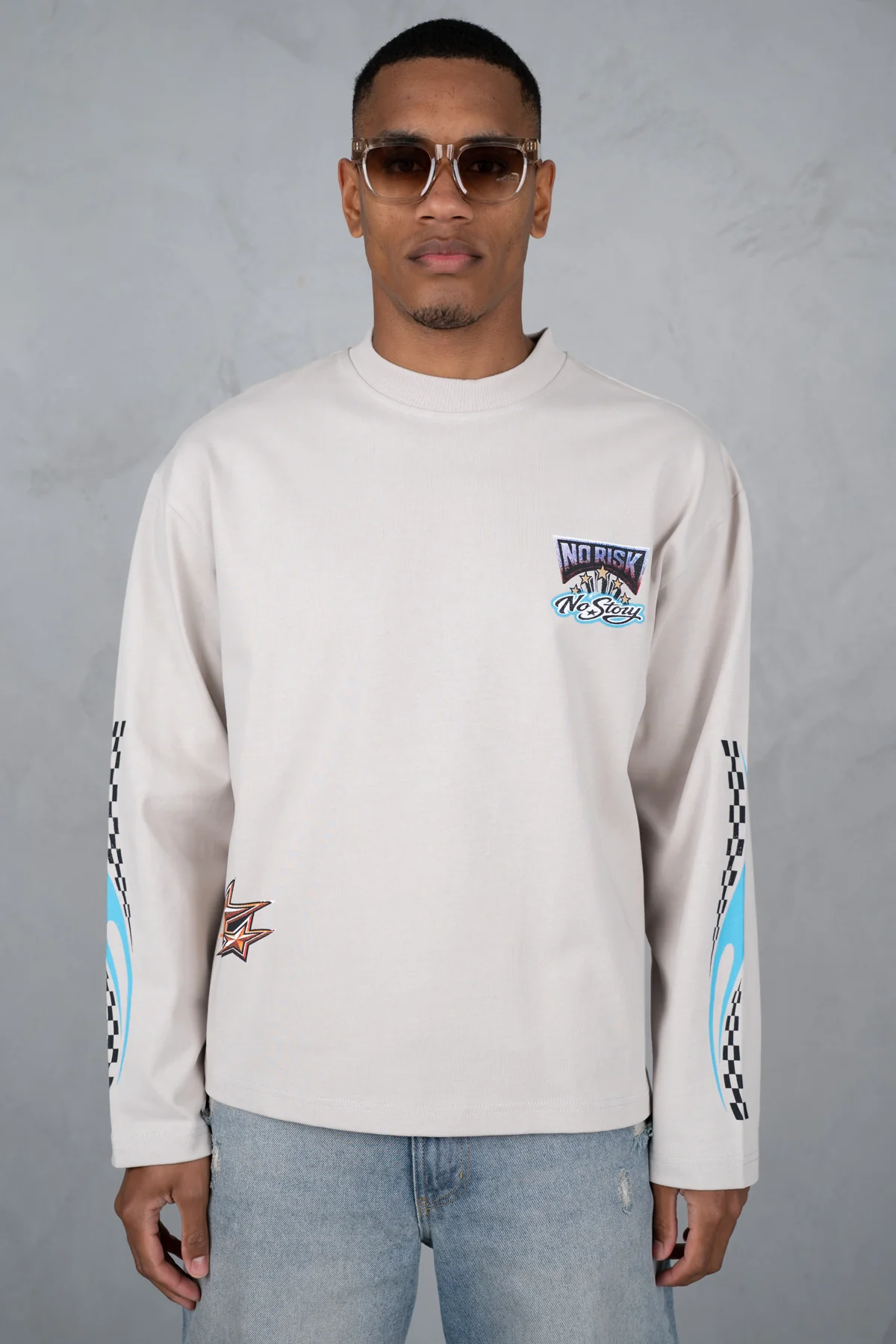 No Risk No Story Boxy Long Sleeve T-Shirt - Stone - Image 4