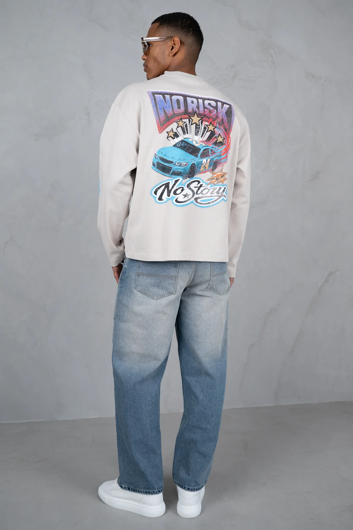 No Risk No Story Boxy Long Sleeve T-Shirt - Stone - Image 5