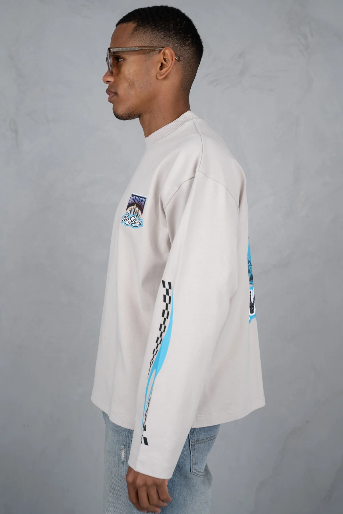No Risk No Story Boxy Long Sleeve T-Shirt - Stone - Image 6