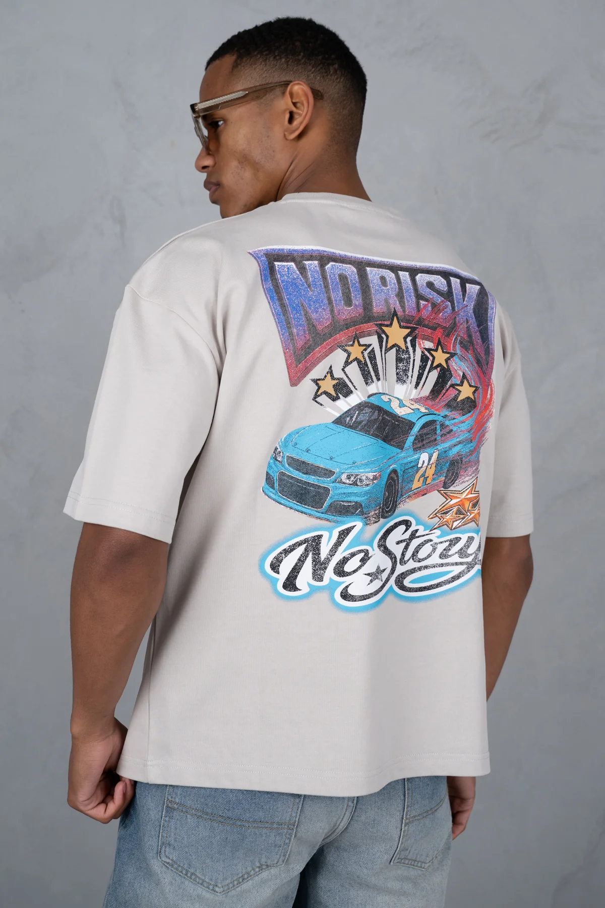 No Risk No Story Boxy T-Shirt - Stone
