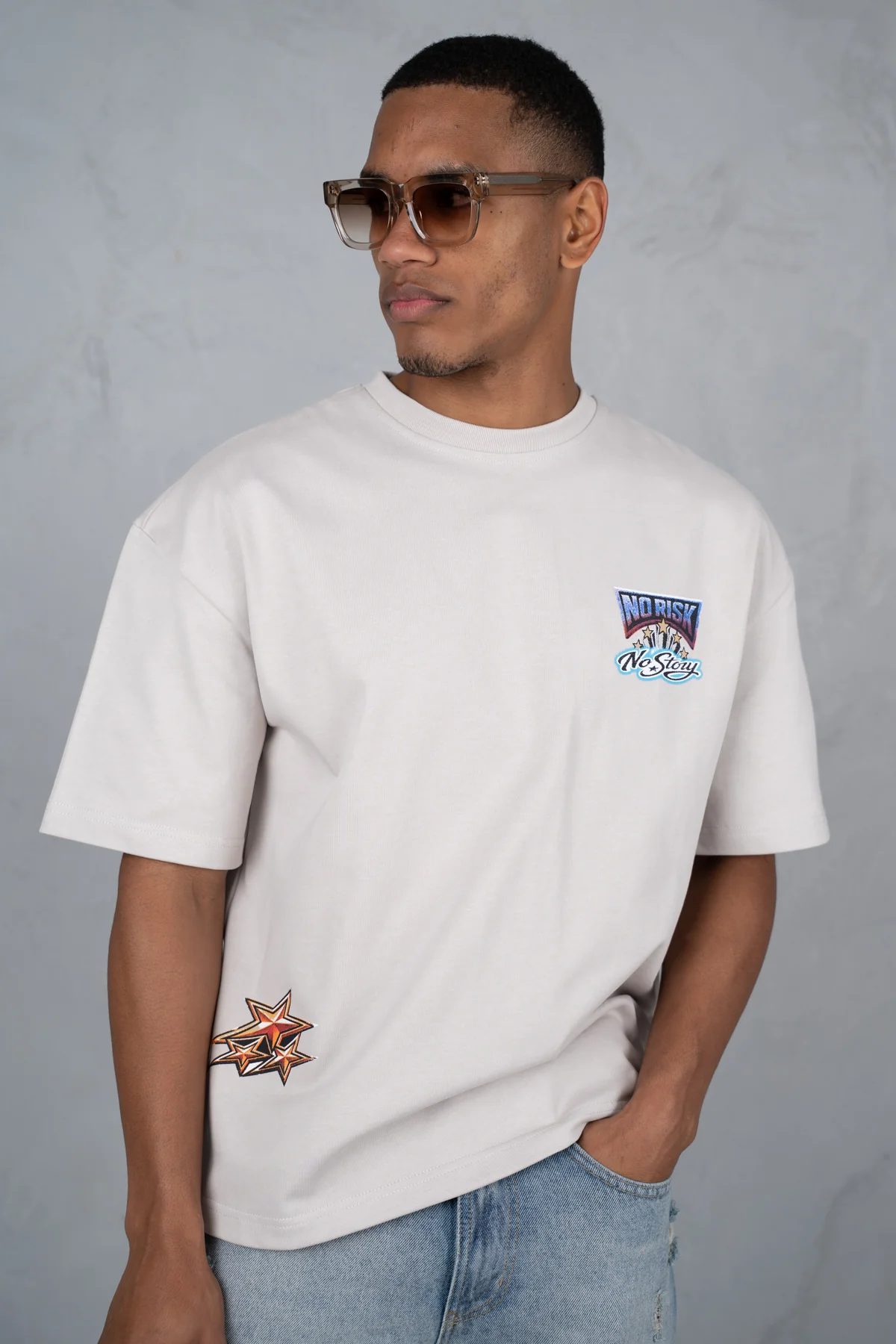 No Risk No Story Boxy T-Shirt - Stone - Image 10