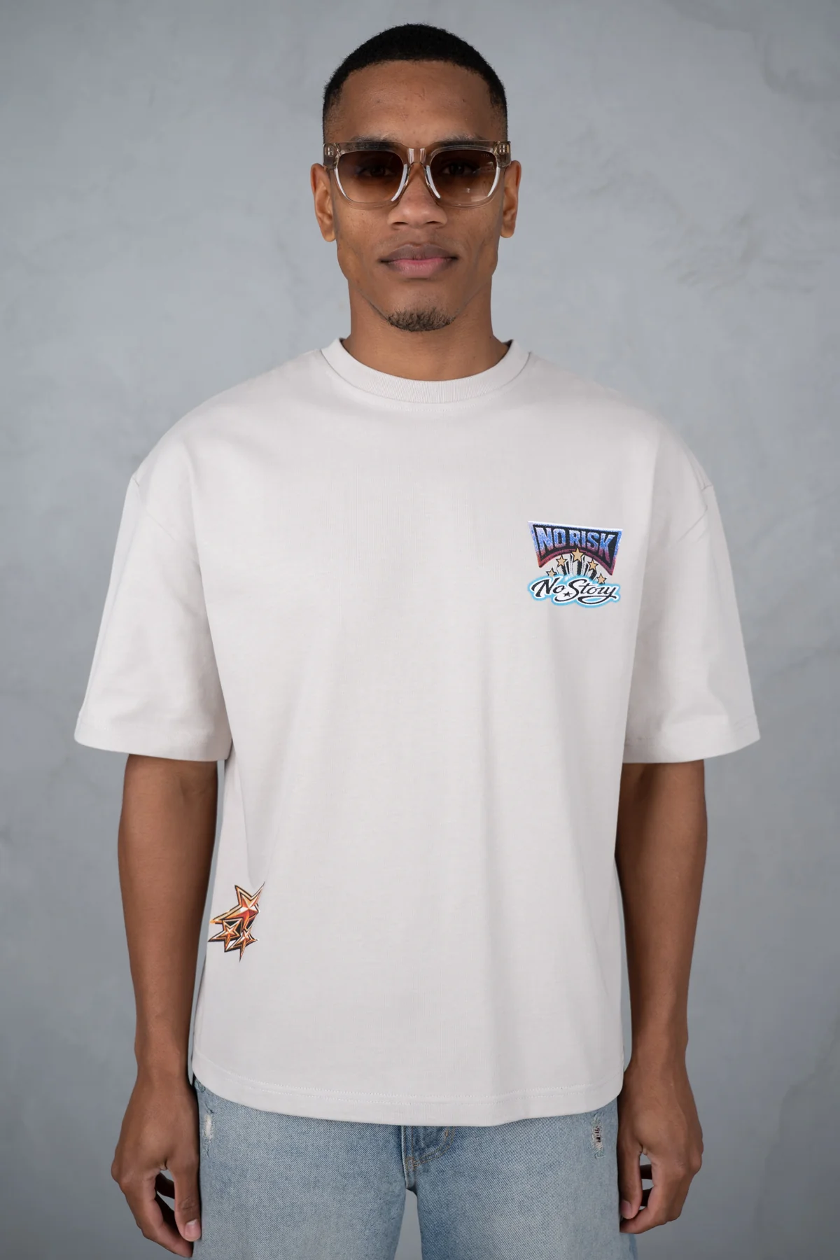 No Risk No Story Boxy T-Shirt - Stone - Image 6