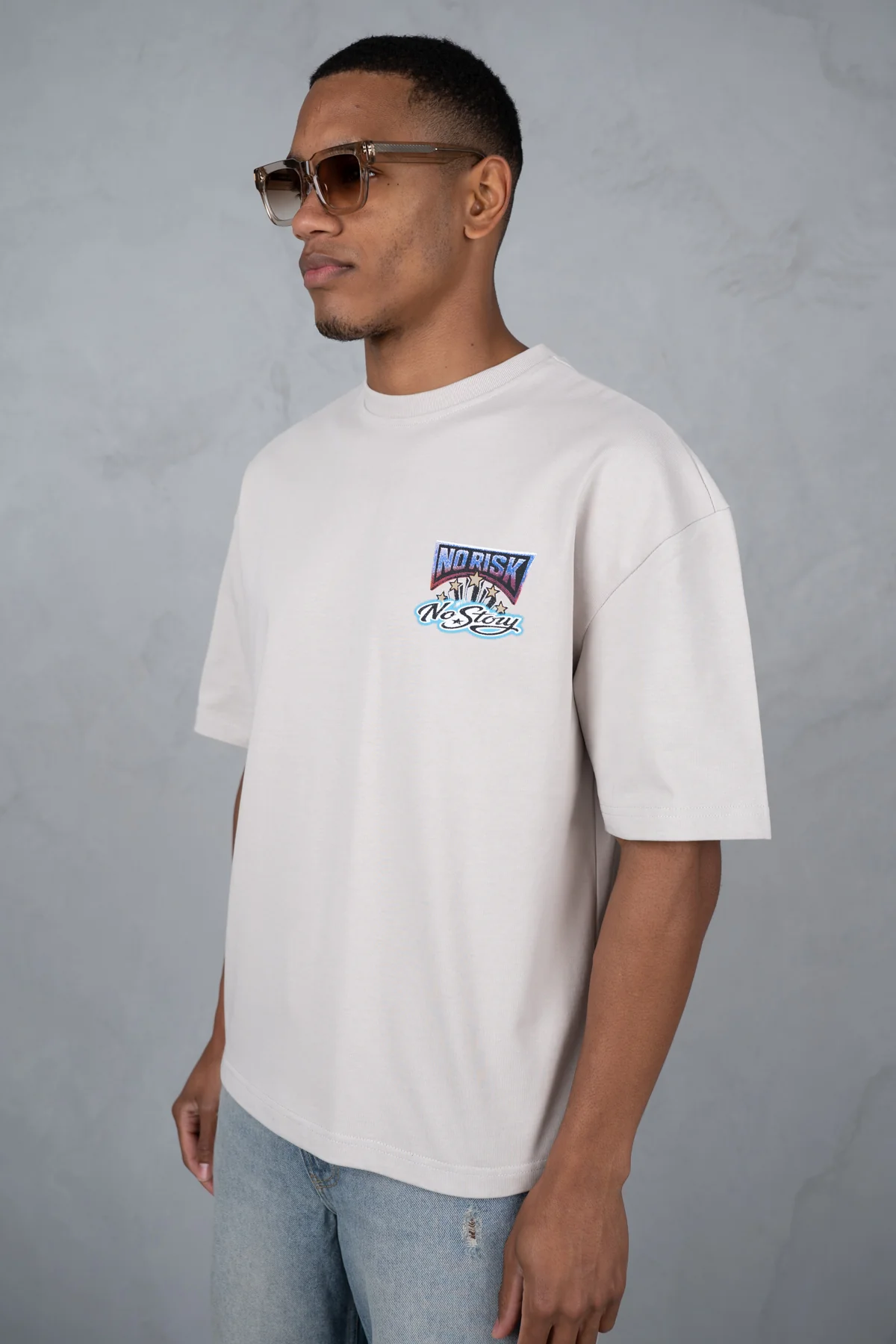 No Risk No Story Boxy T-Shirt - Stone - Image 7