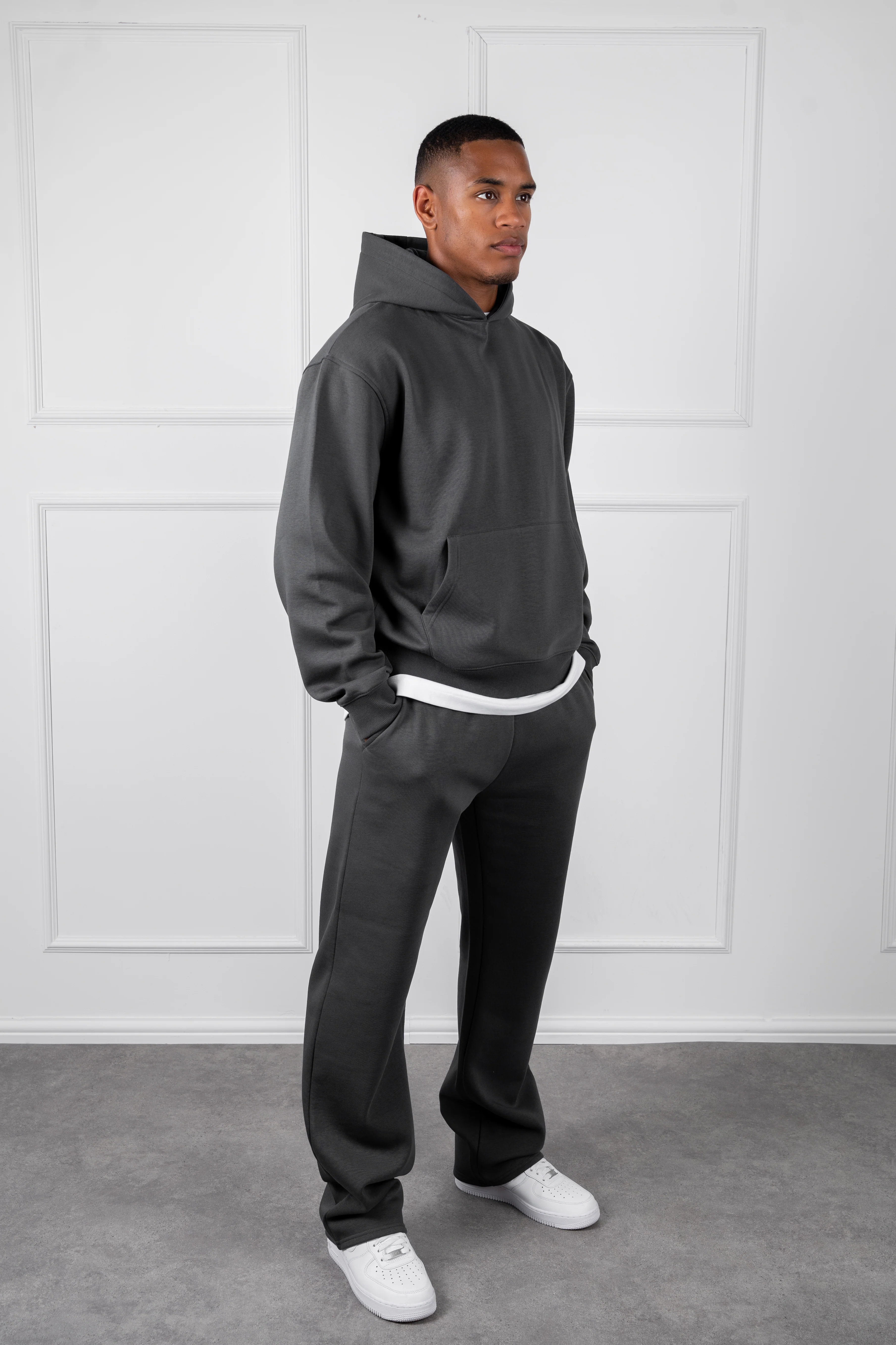 Oversized Boxy Hoodie - Charcoal - Image 6