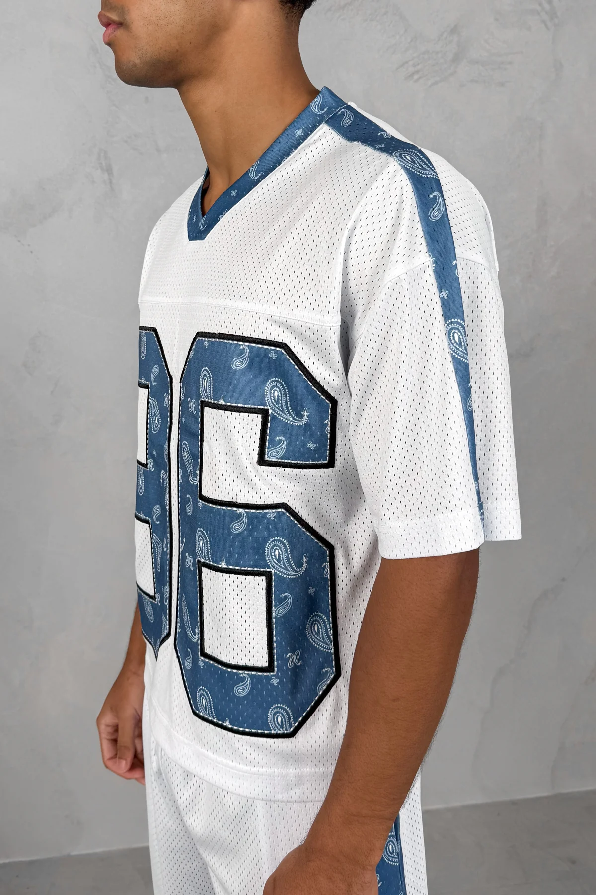 Paisley Boxy Mesh Jersey - White - Image 3
