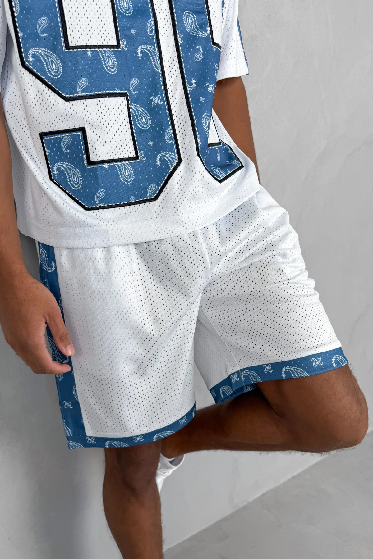 Paisley Boxy Mesh Jersey - White - Image 7
