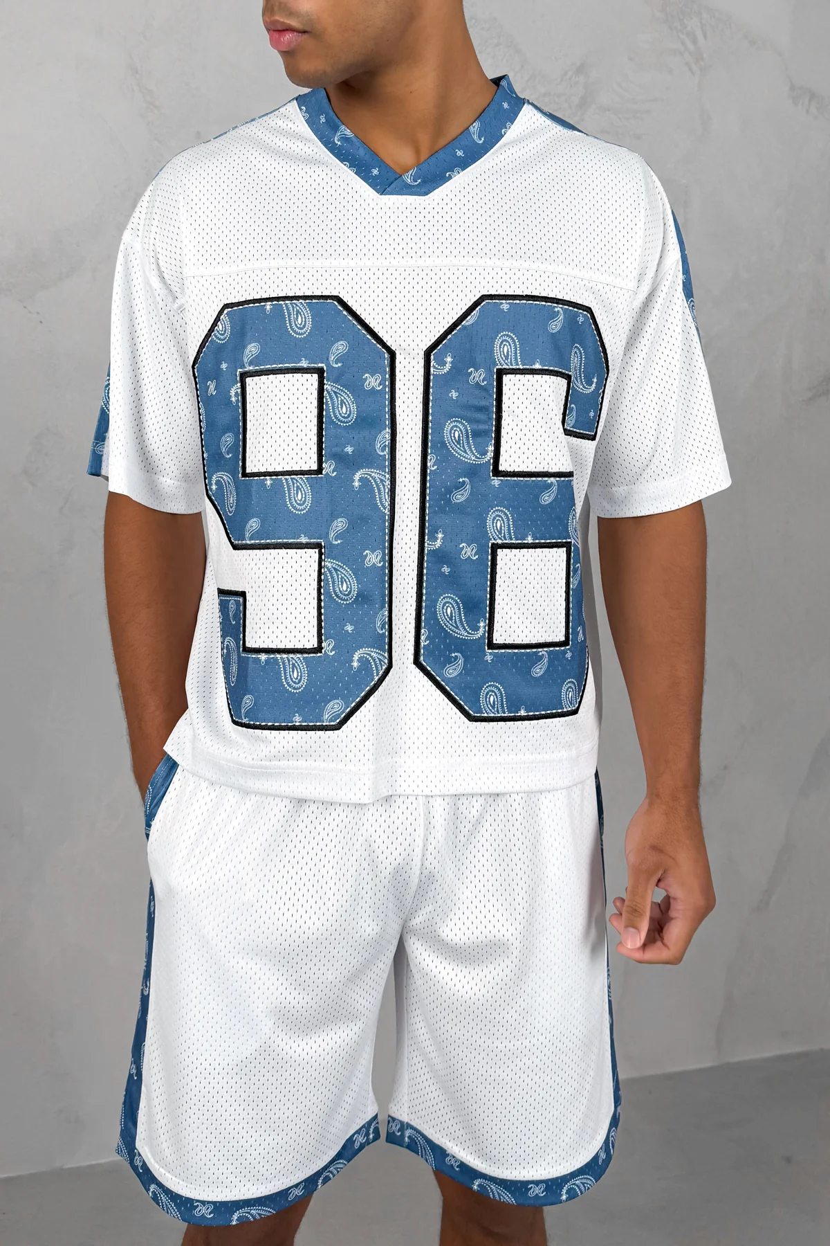 Paisley Boxy Mesh Jersey - White - Image 8