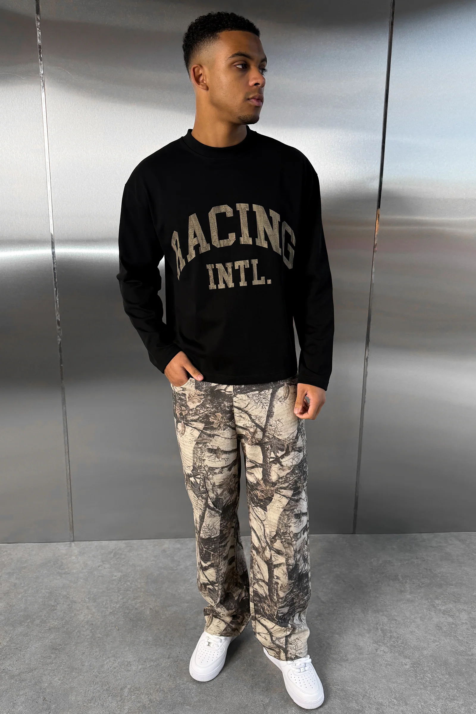 Racing Boxy Long Sleeve T-Shirt - Black - Image 11