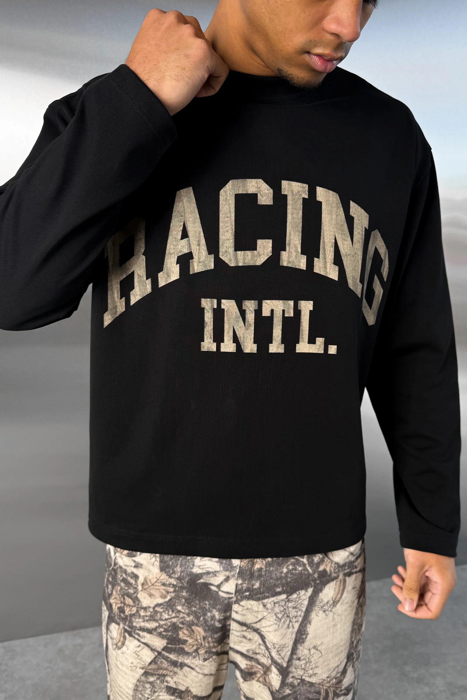 Racing Boxy Long Sleeve T-Shirt - Black - Image 5