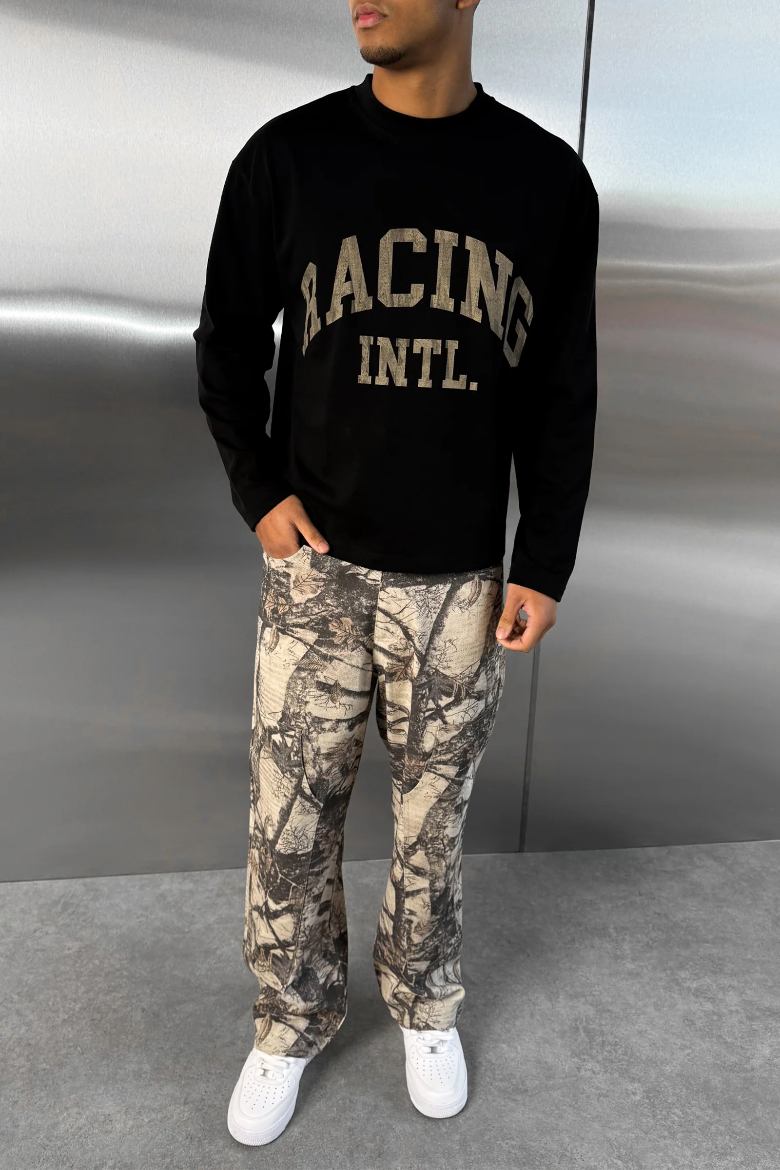 Racing Boxy Long Sleeve T-Shirt - Black - Image 7
