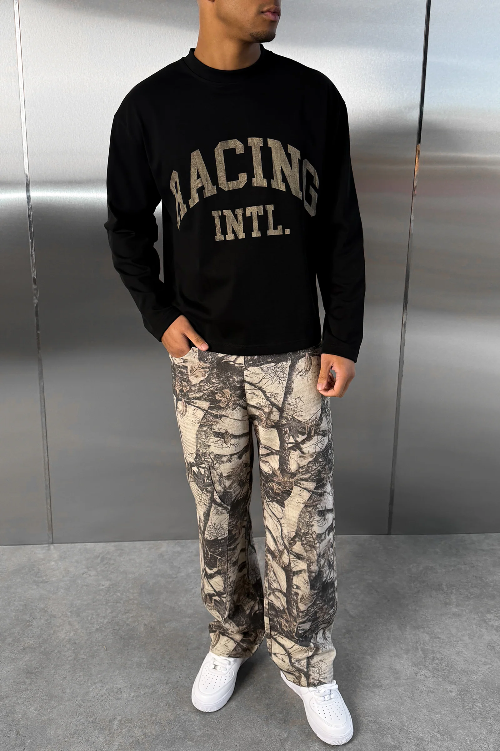 Racing Boxy Long Sleeve T-Shirt - Black - Image 9