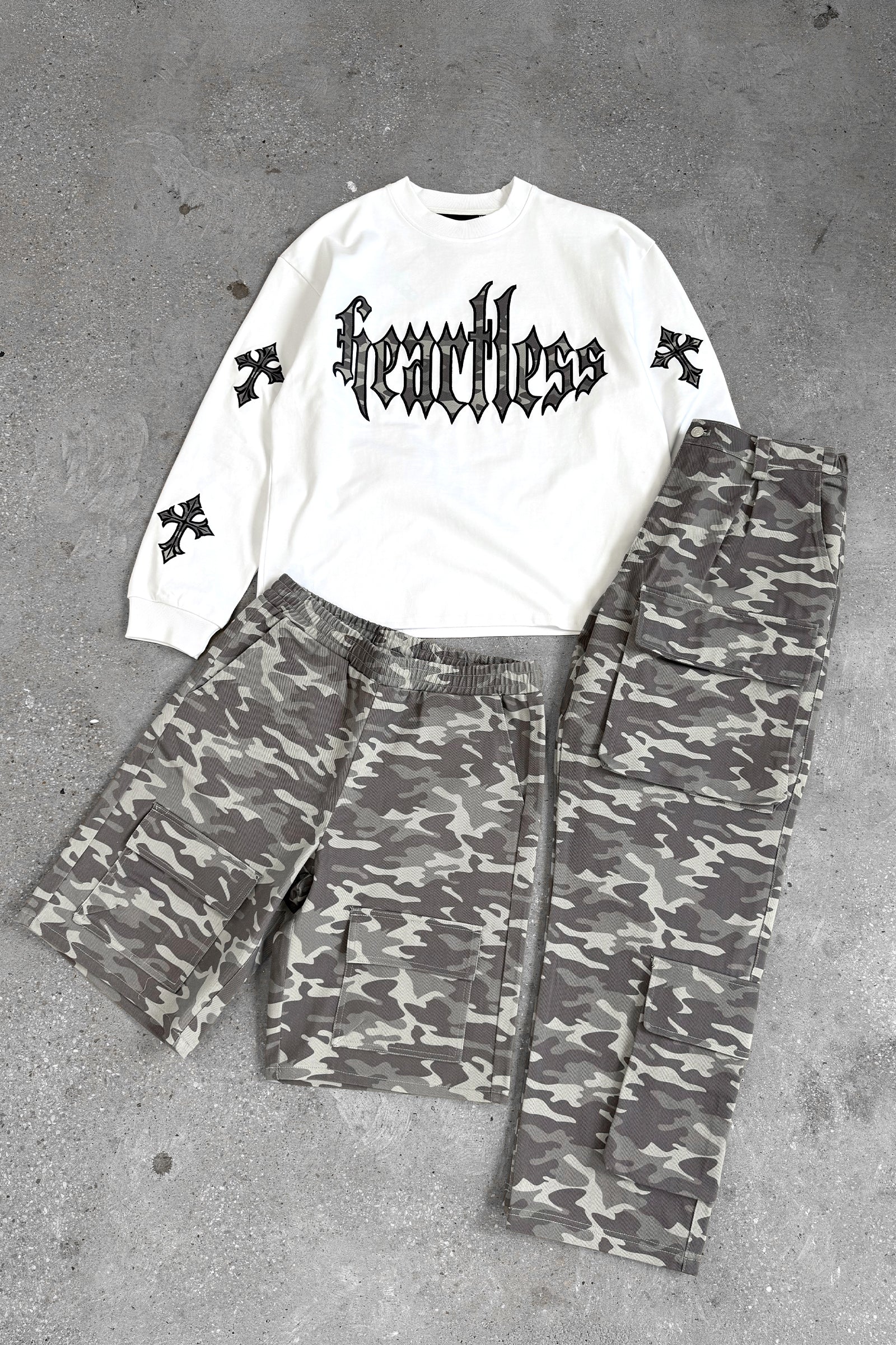 Relaxed Camo Denim Cargo Pant - Grey Camo - Image 7