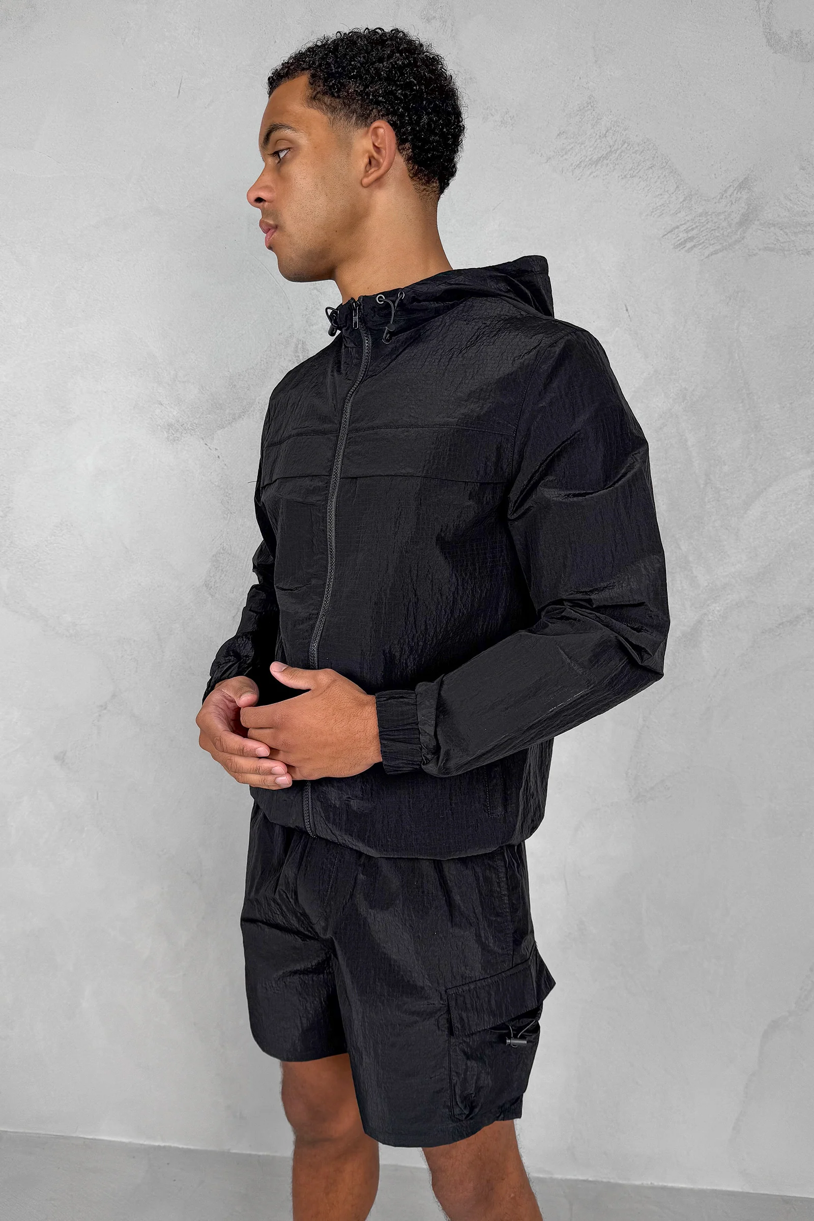 Ripstop Windbreaker Jacket - Black - Image 3