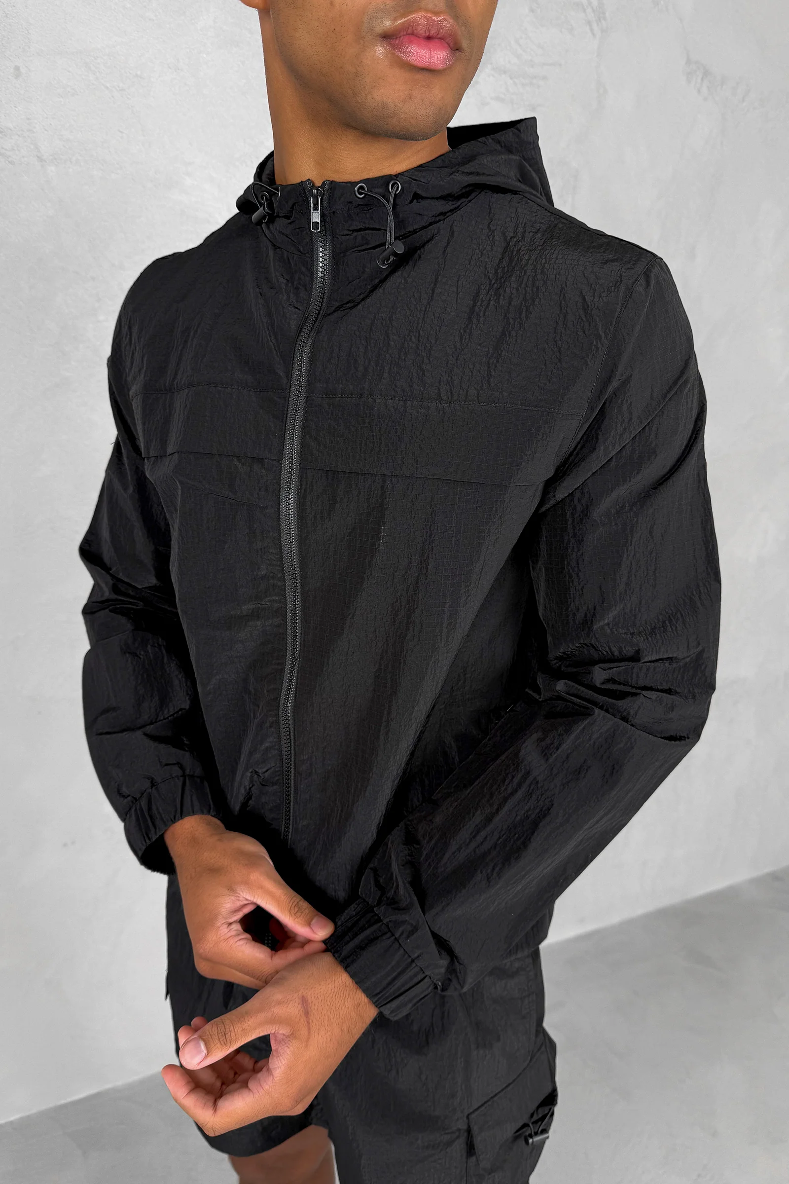 Ripstop Windbreaker Jacket - Black - Image 4