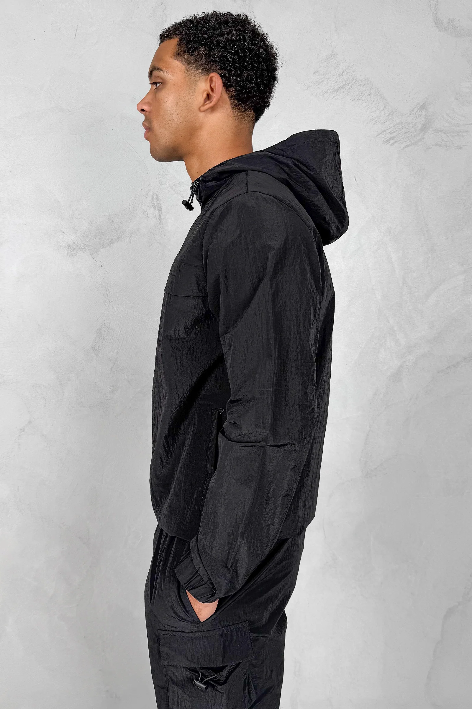 Ripstop Windbreaker Jacket - Black - Image 8
