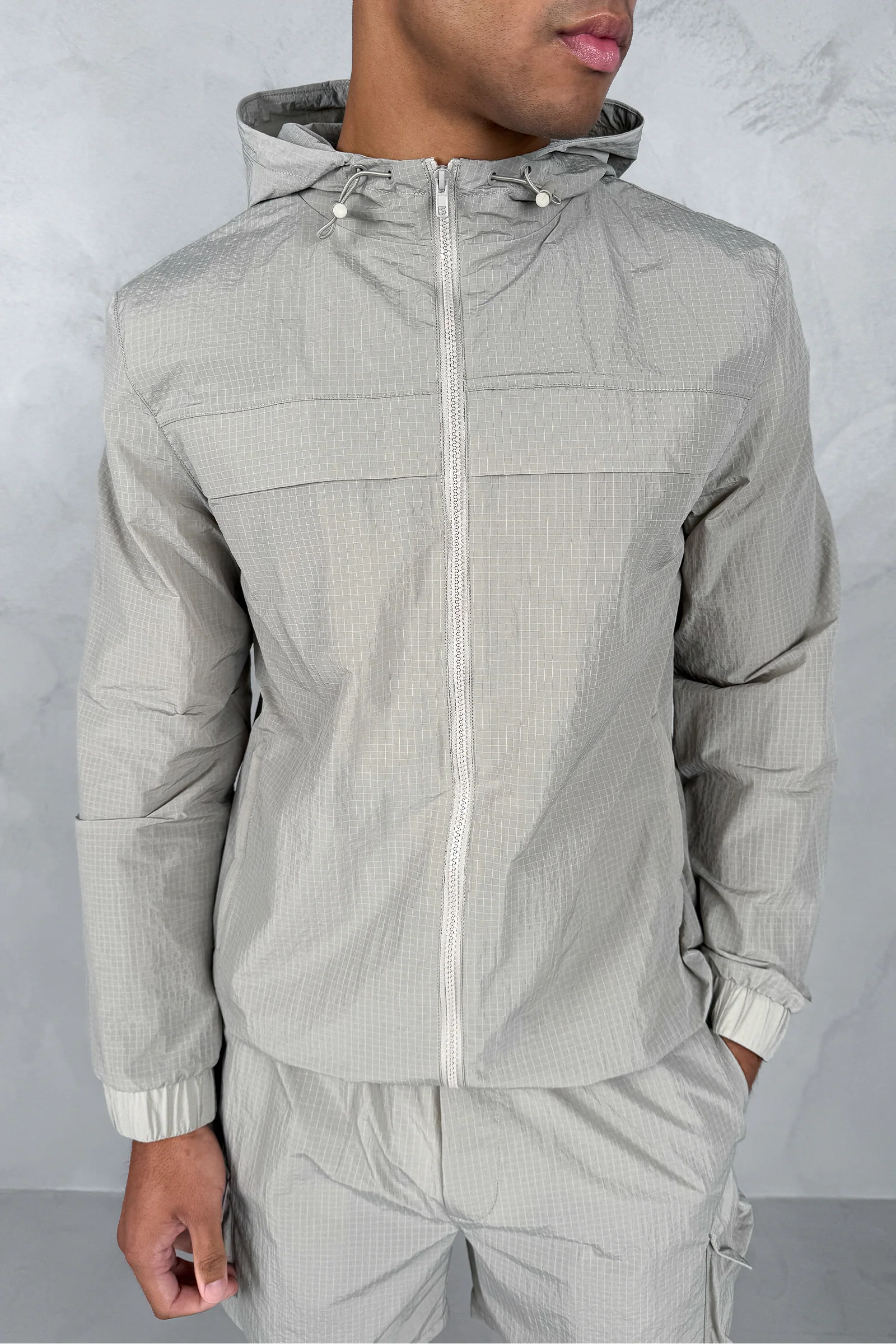 Ripstop Windbreaker Jacket - Champagne - Image 3