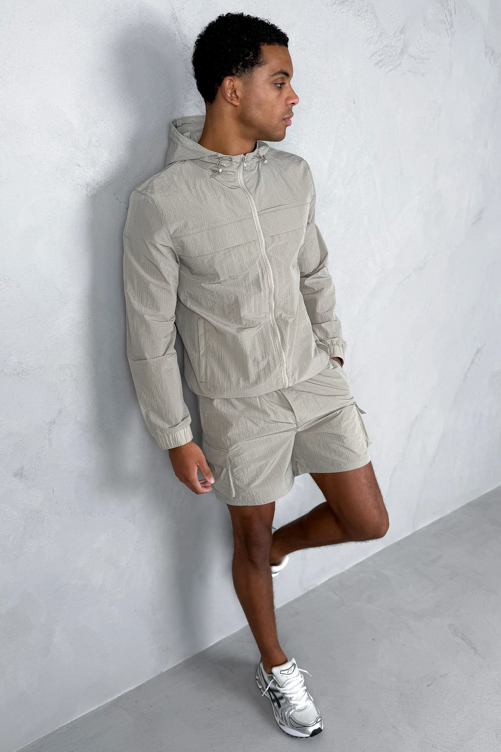 Ripstop Windbreaker Jacket - Champagne - Image 4