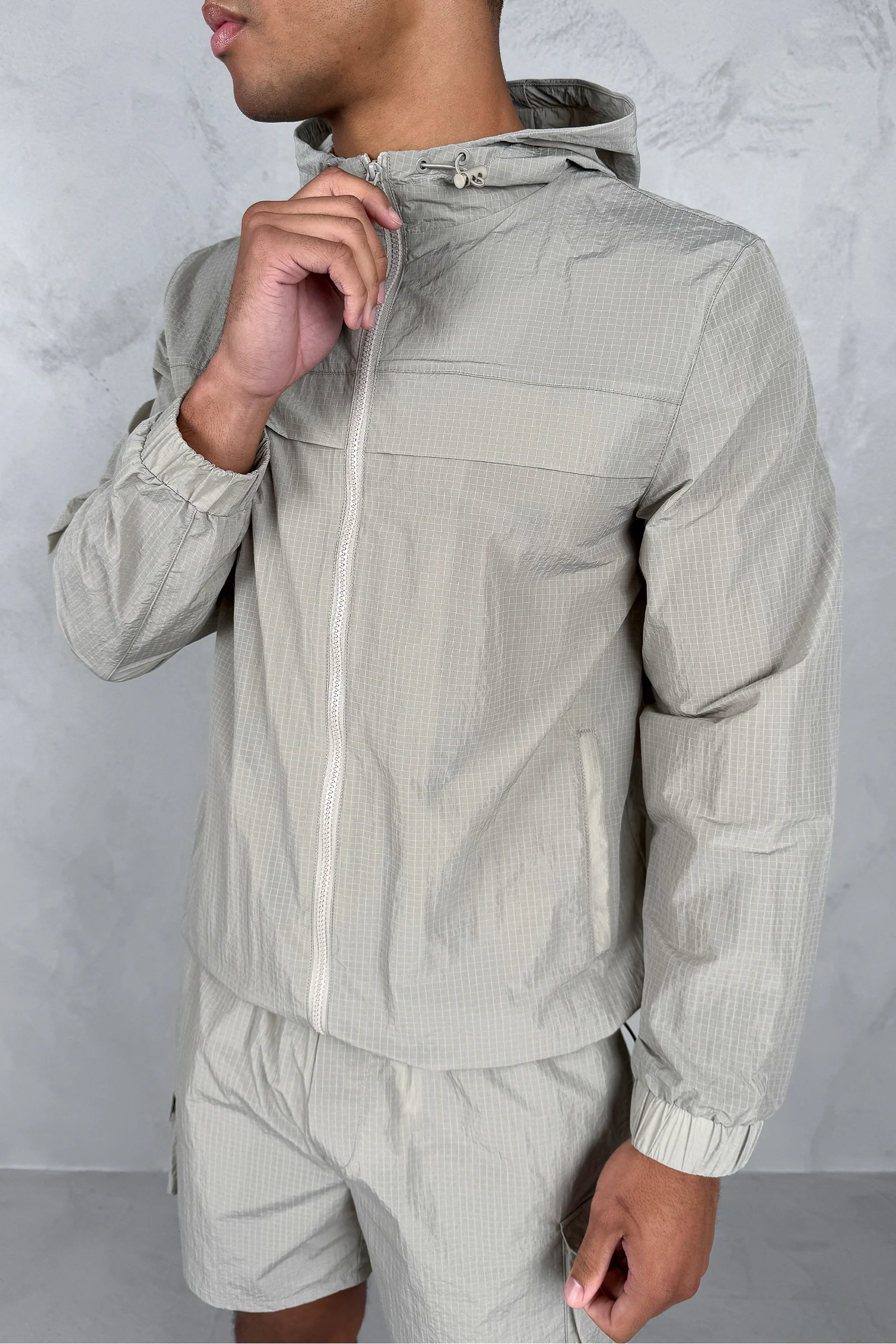 Ripstop Windbreaker Jacket - Champagne - Image 5
