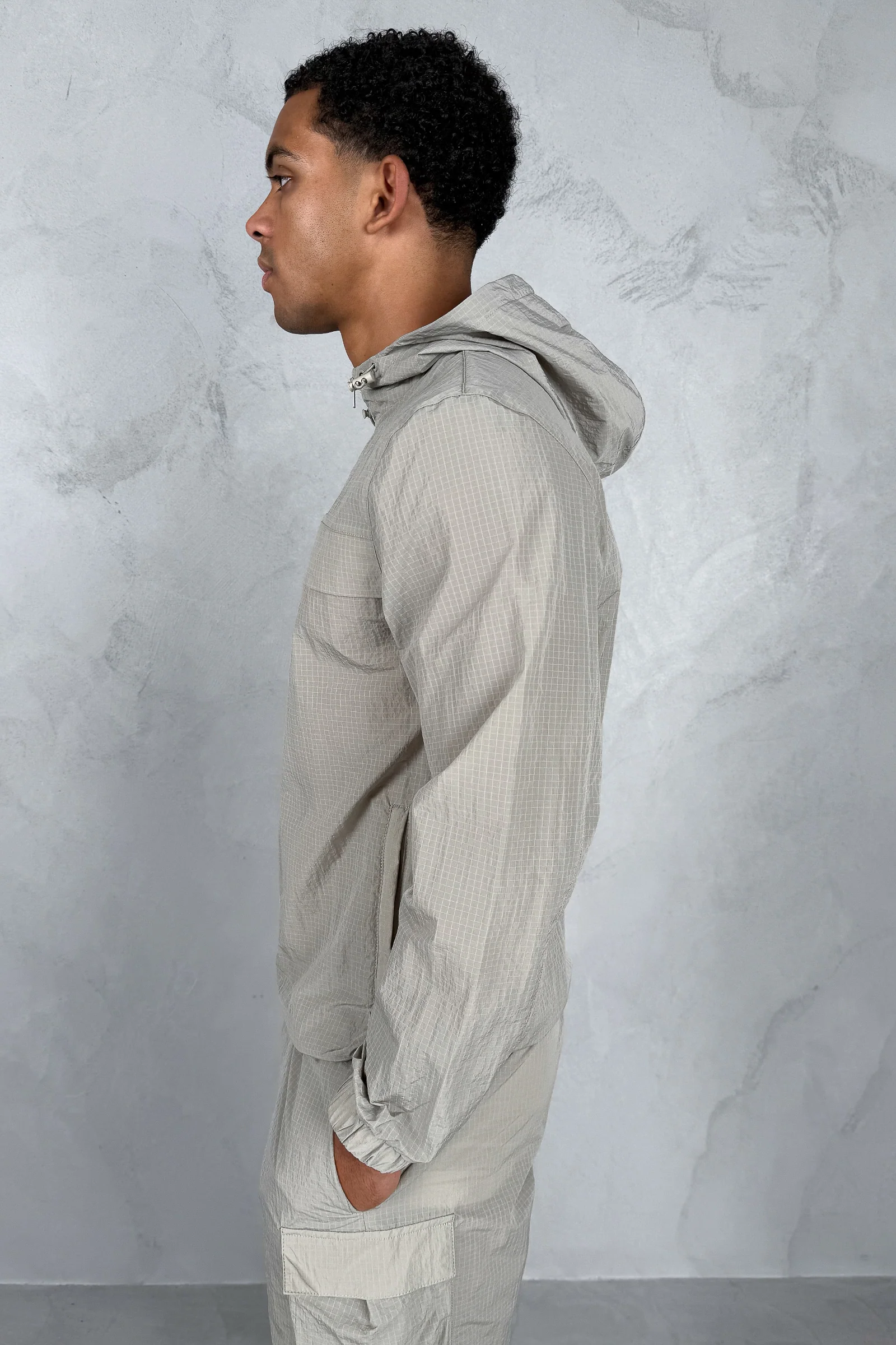 Ripstop Windbreaker Jacket - Champagne - Image 8