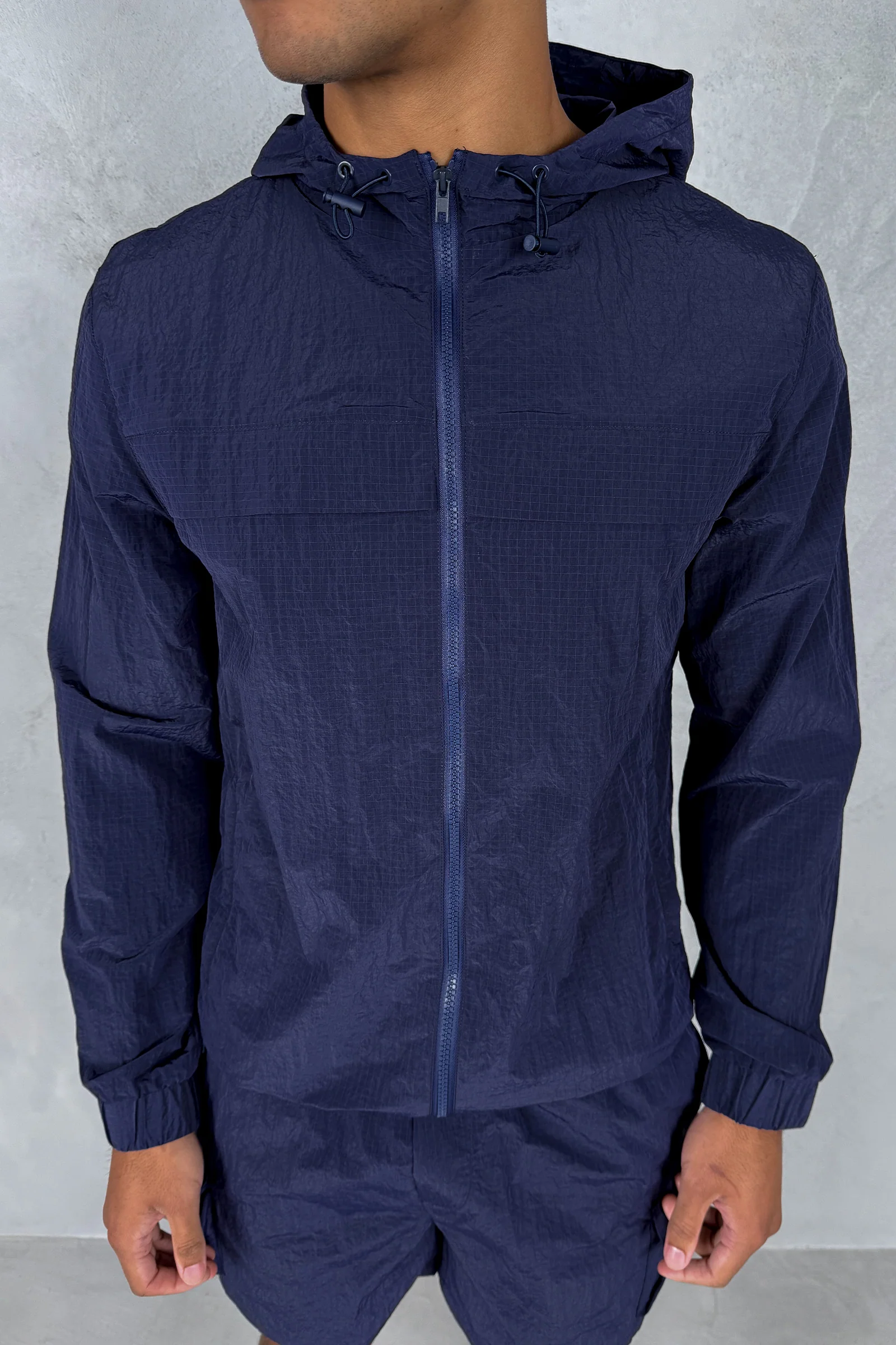 Ripstop Windbreaker Jacket - Navy - Image 4