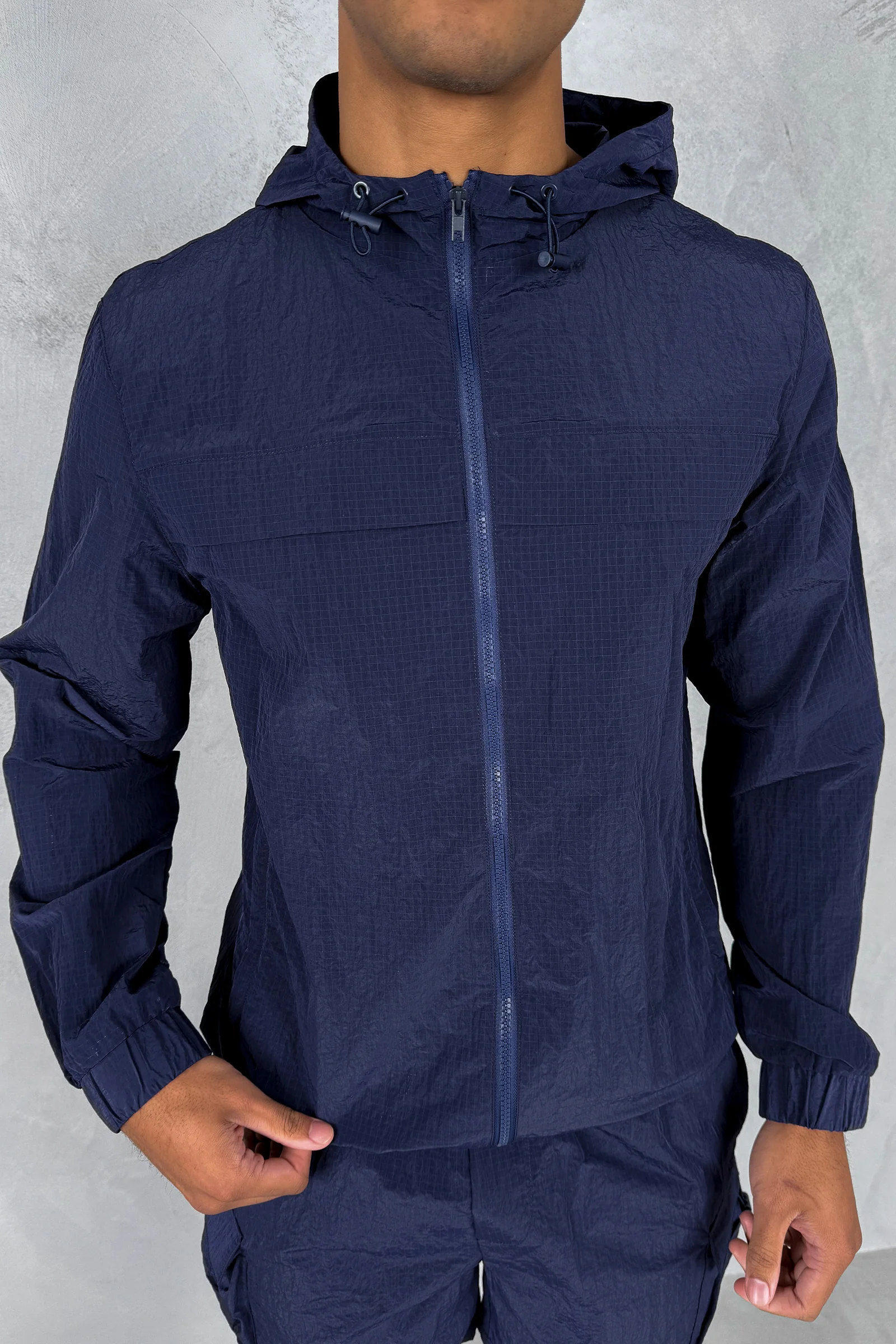 Ripstop Windbreaker Jacket - Navy - Image 8