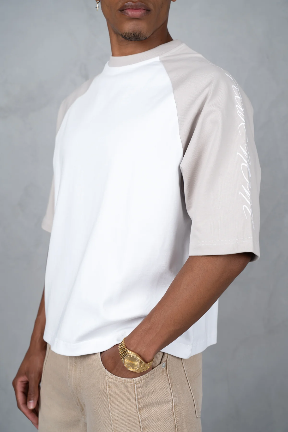 Scripture Raglan Boxy T-Shirt - White/Ecru - Image 5