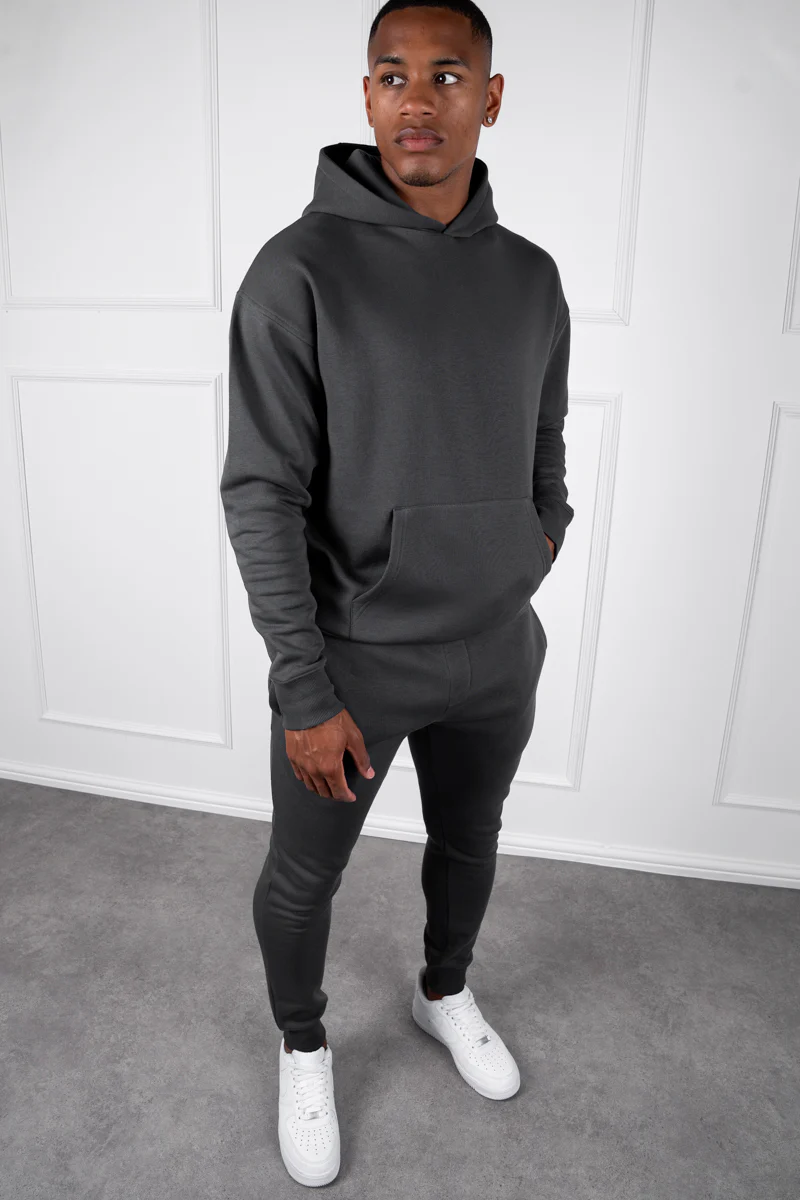 Slim Fit Hoodie - Charcoal - Image 2