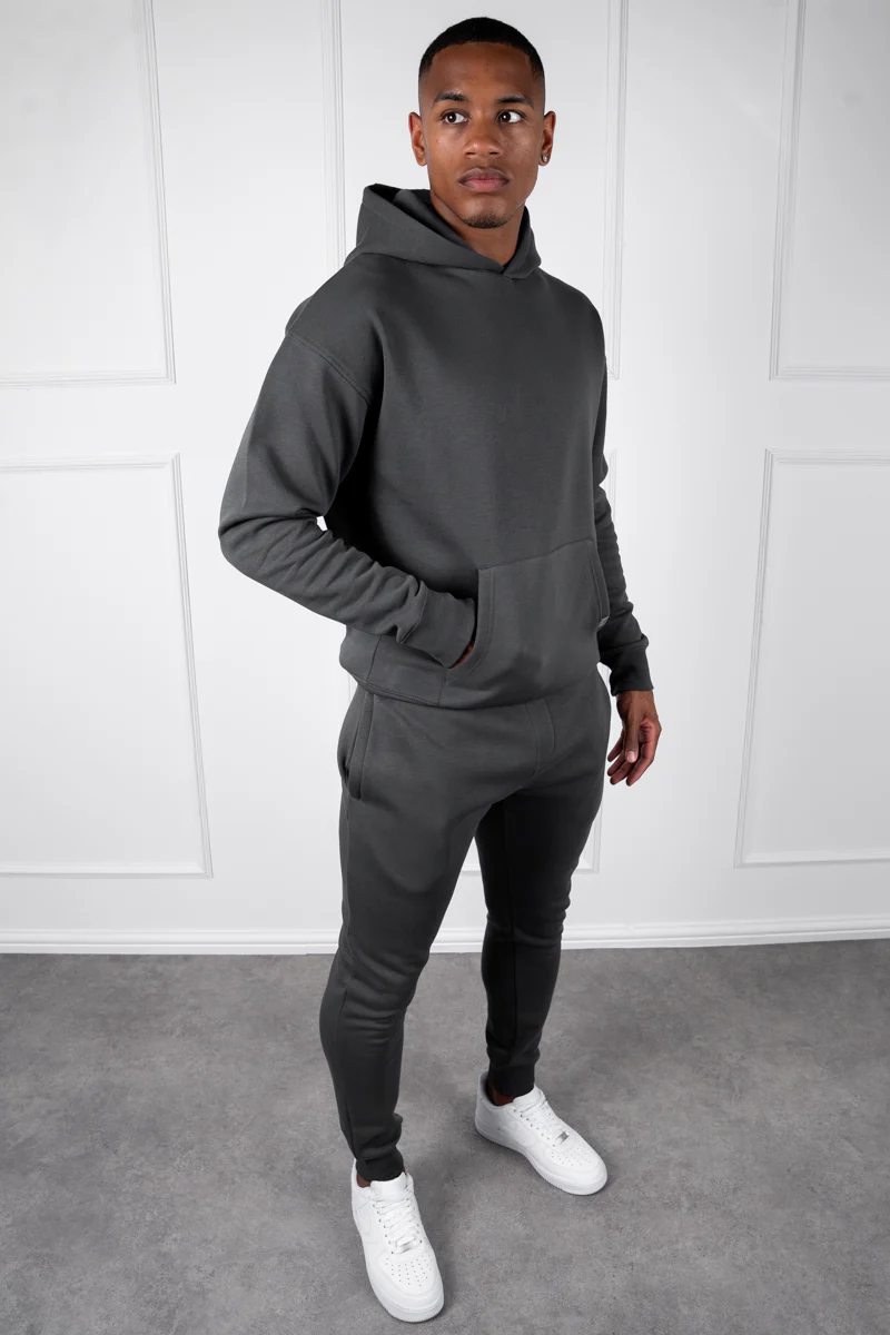 Slim Fit Hoodie - Charcoal - Image 7