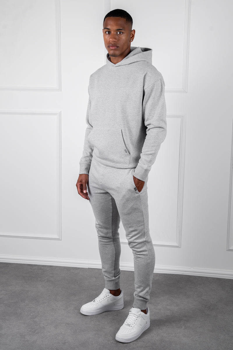 Slim Fit Hoodie - Grey Marl - Image 2