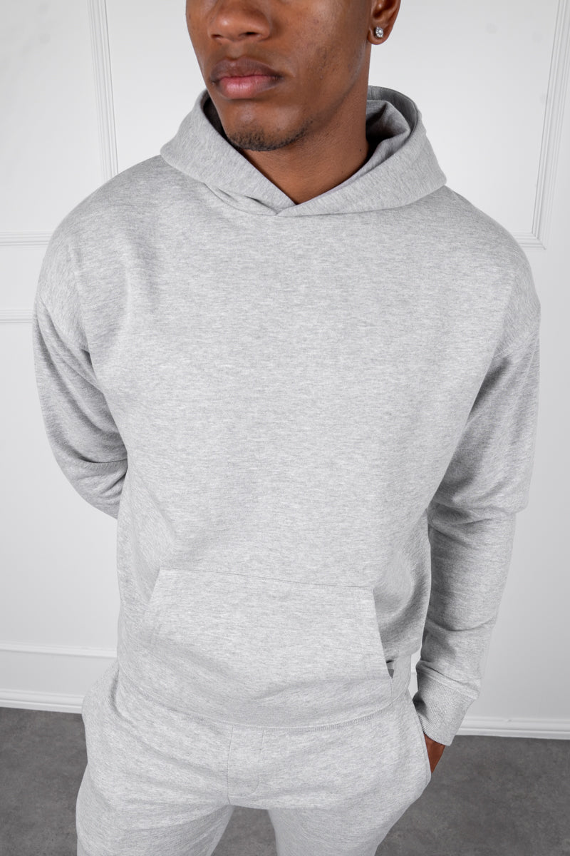 Slim Fit Hoodie - Grey Marl - Image 3