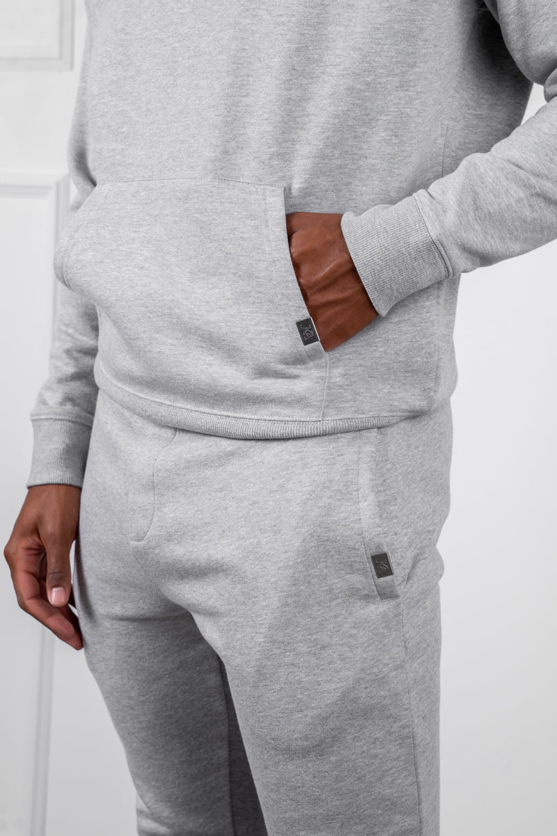 Slim Fit Hoodie - Grey Marl - Image 5