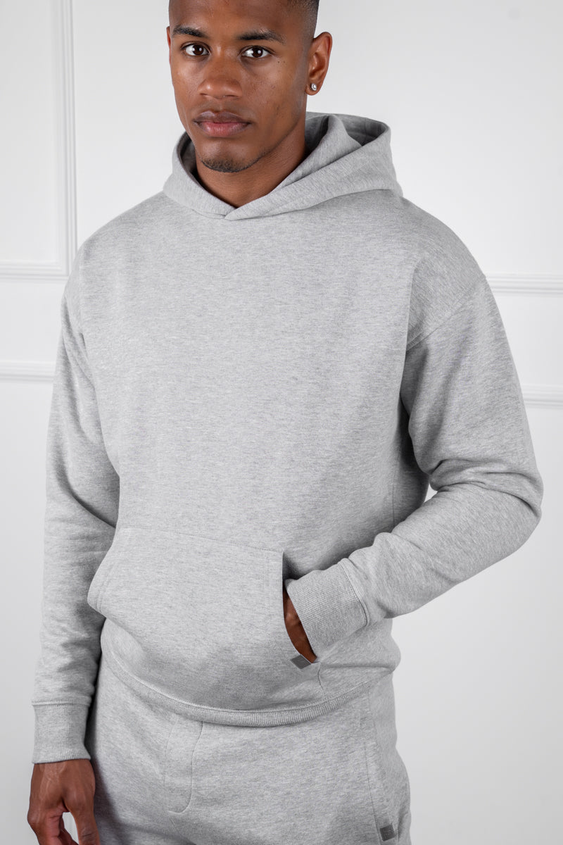 Slim Fit Hoodie - Grey Marl - Image 6
