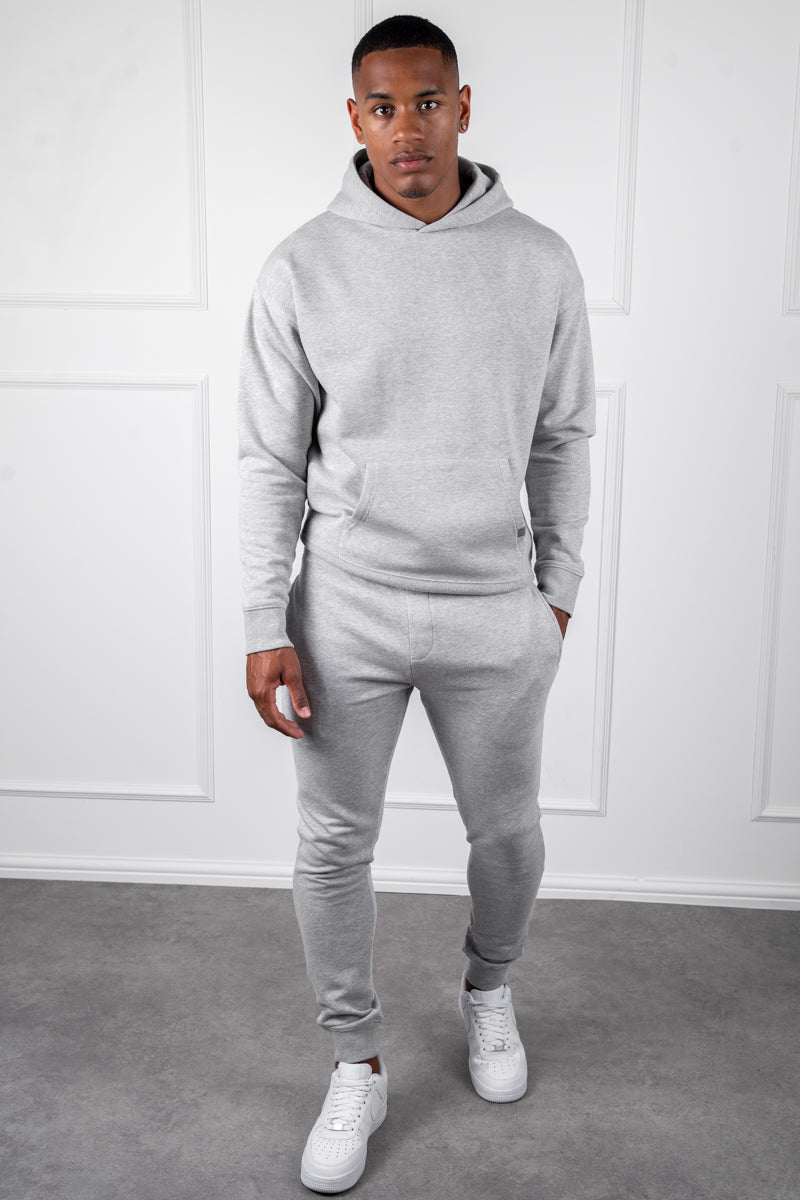 Slim Fit Hoodie - Grey Marl - Image 7
