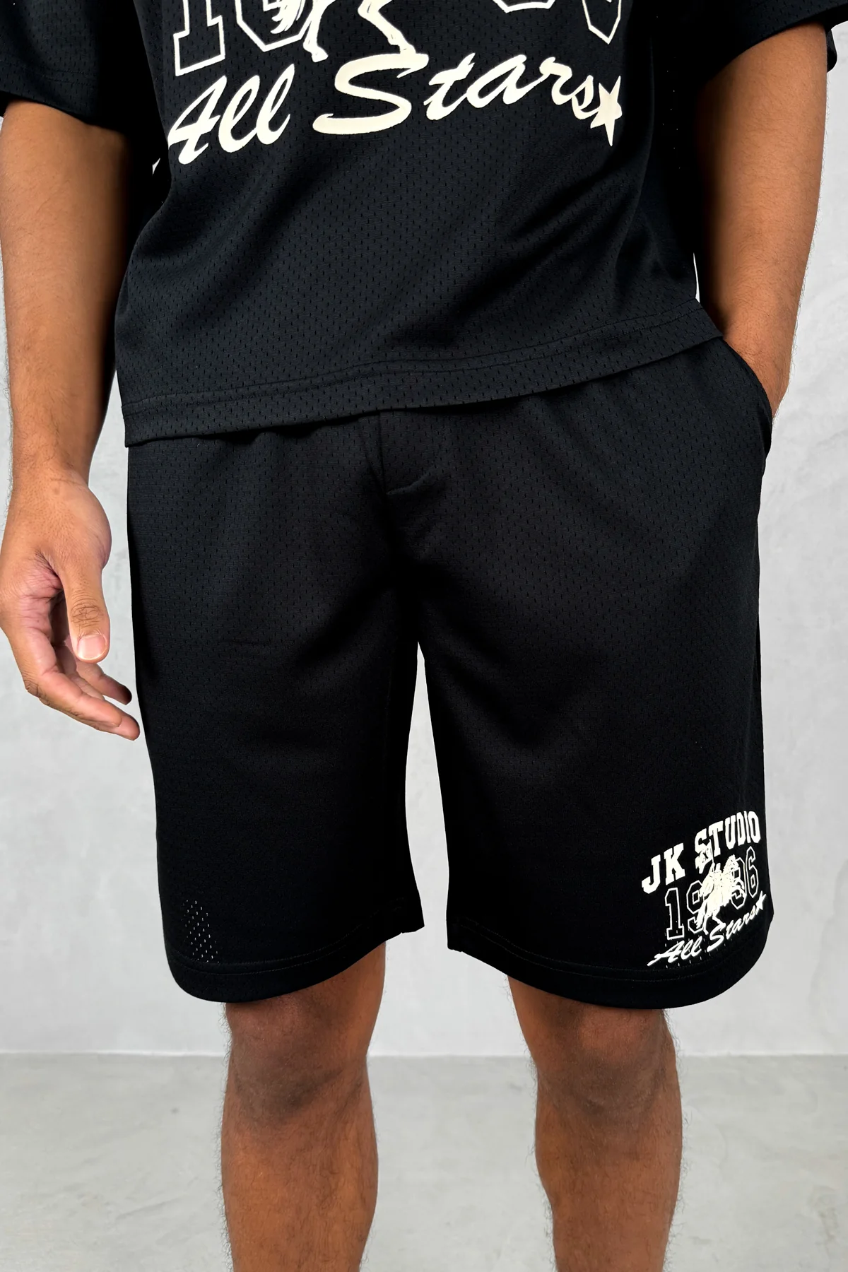 Studio Boxy Mesh T-Shirt - Black - Image 4