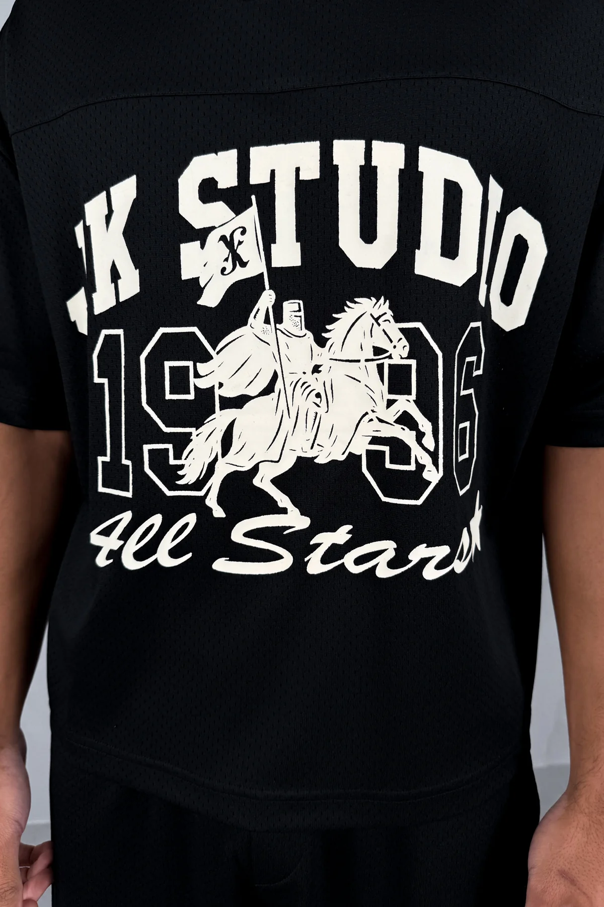 Studio Boxy Mesh T-Shirt - Black - Image 5