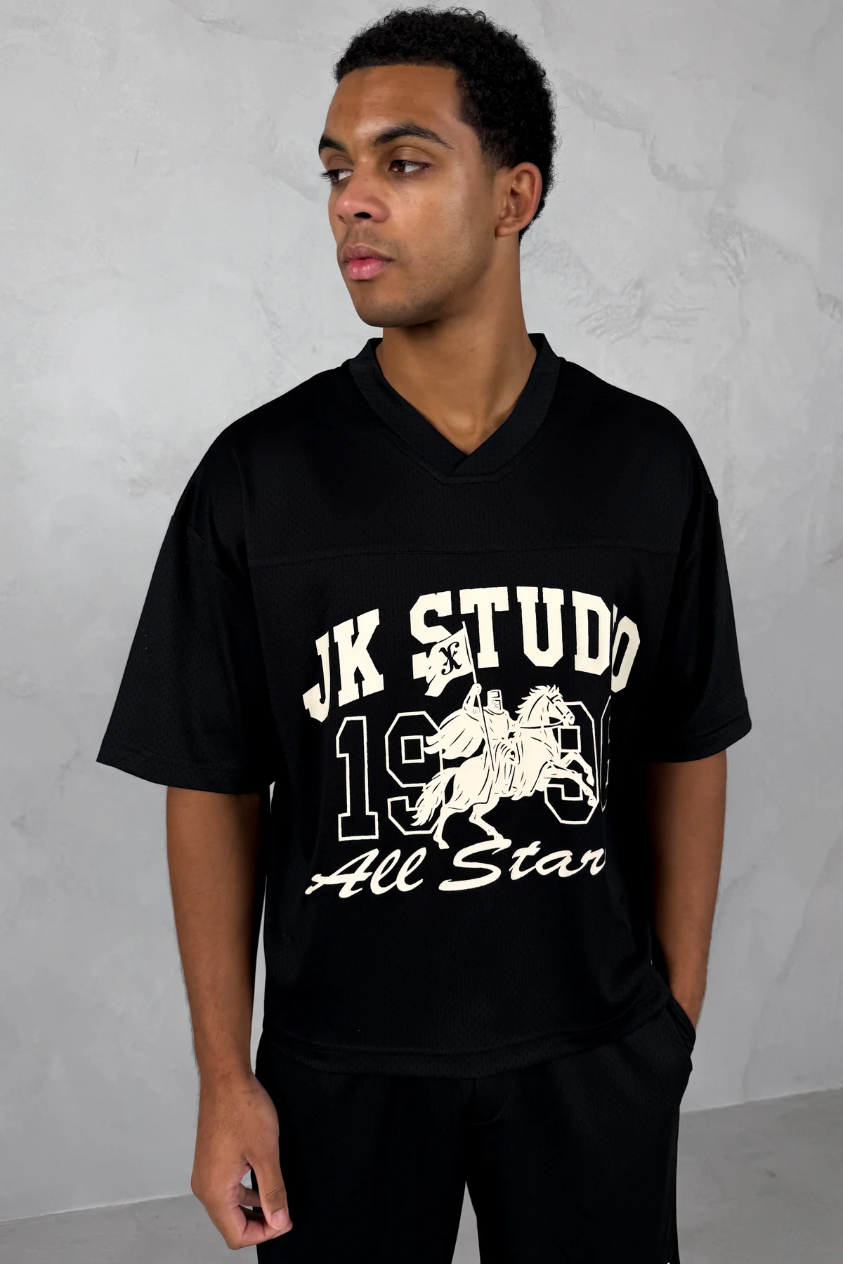 Studio Boxy Mesh T-Shirt - Black - Image 7