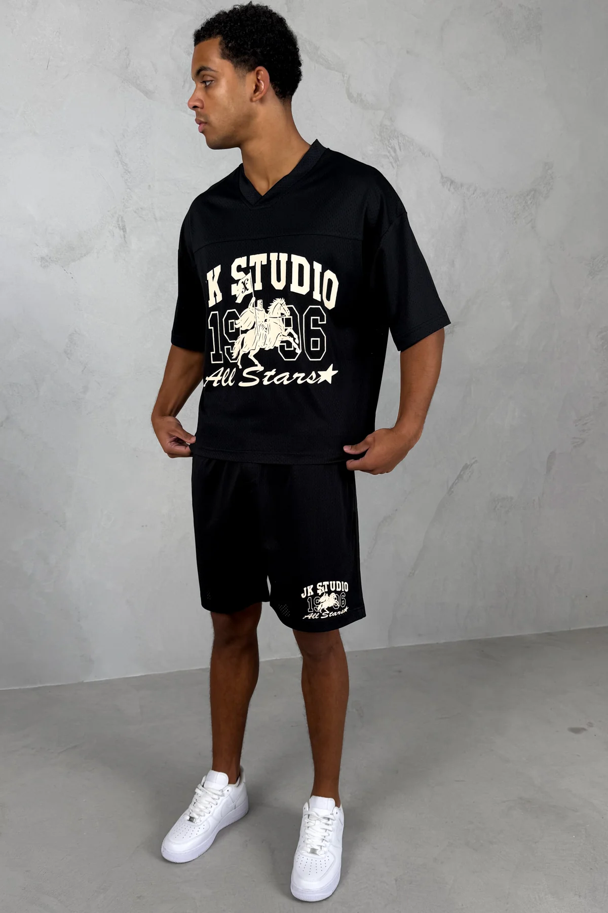 Studio Boxy Mesh T-Shirt - Black - Image 8
