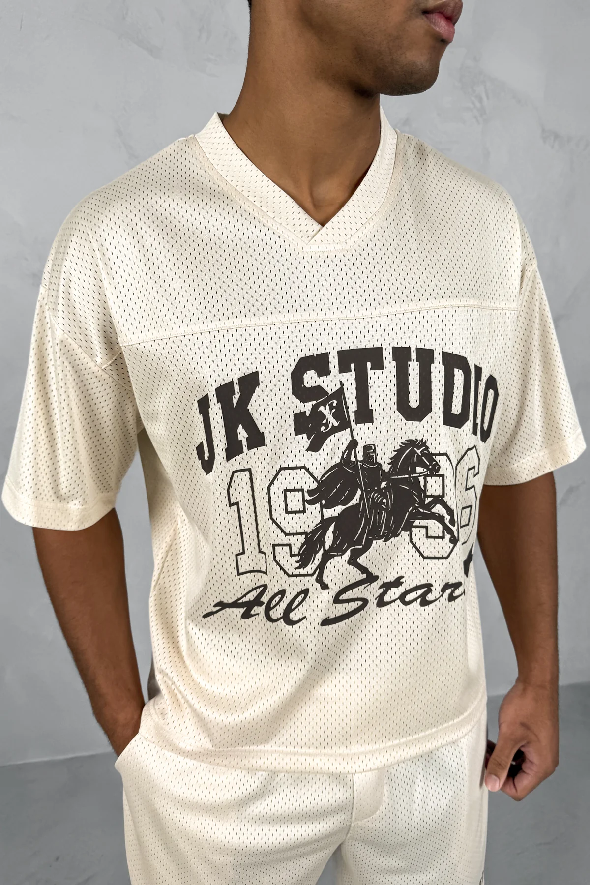Studio Boxy Mesh T-Shirt - Off White