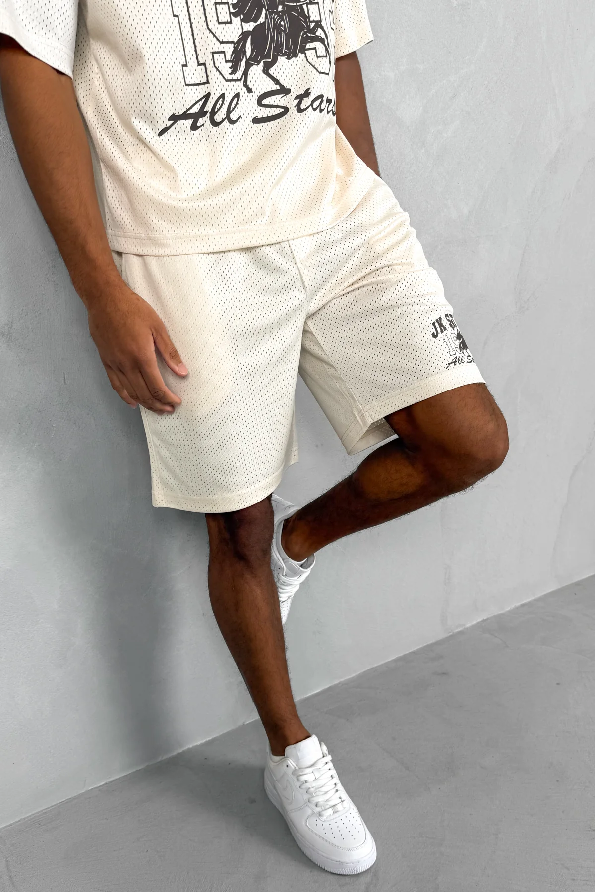 Studio Boxy Mesh T-Shirt - Off White - Image 4
