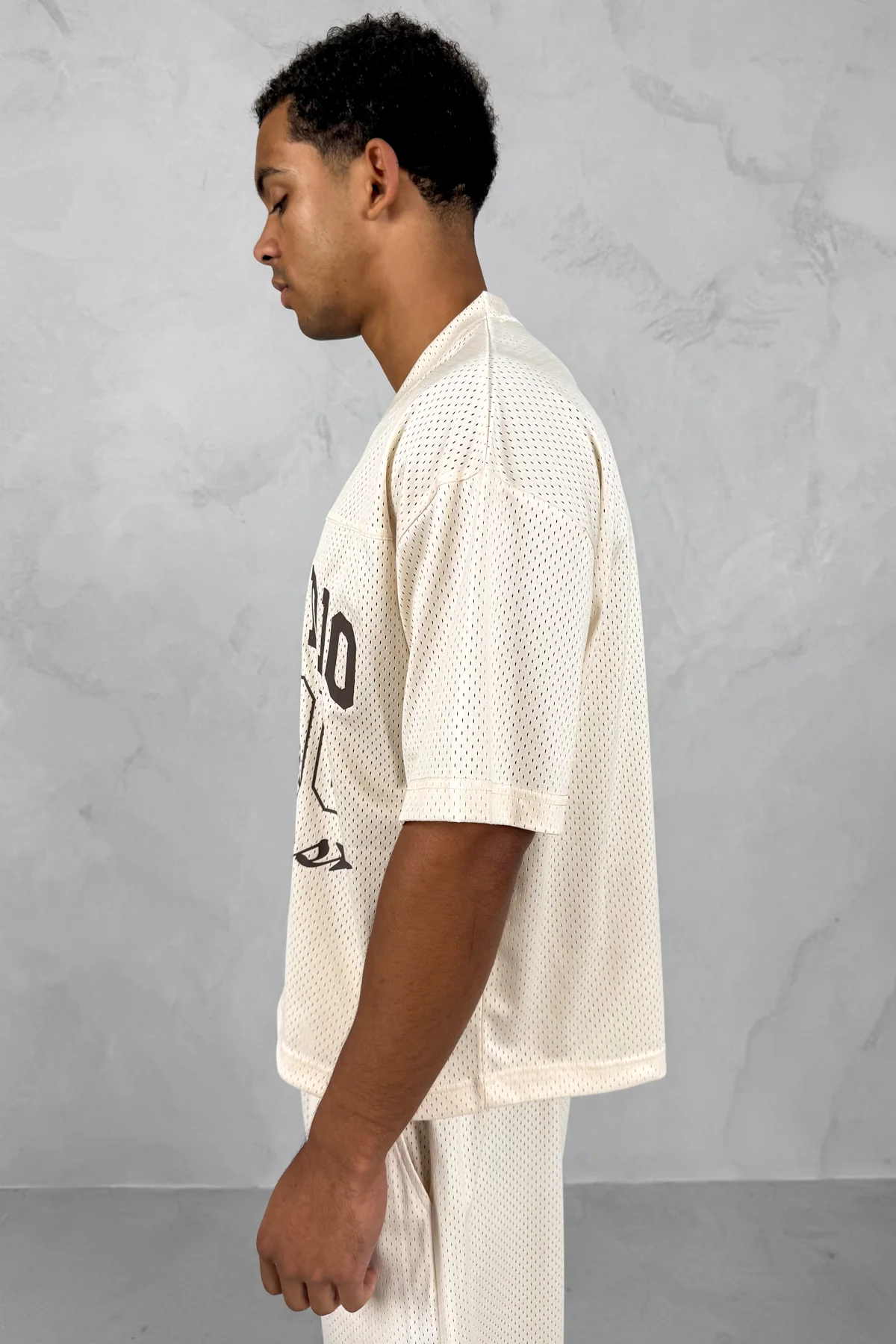 Studio Boxy Mesh T-Shirt - Off White - Image 6