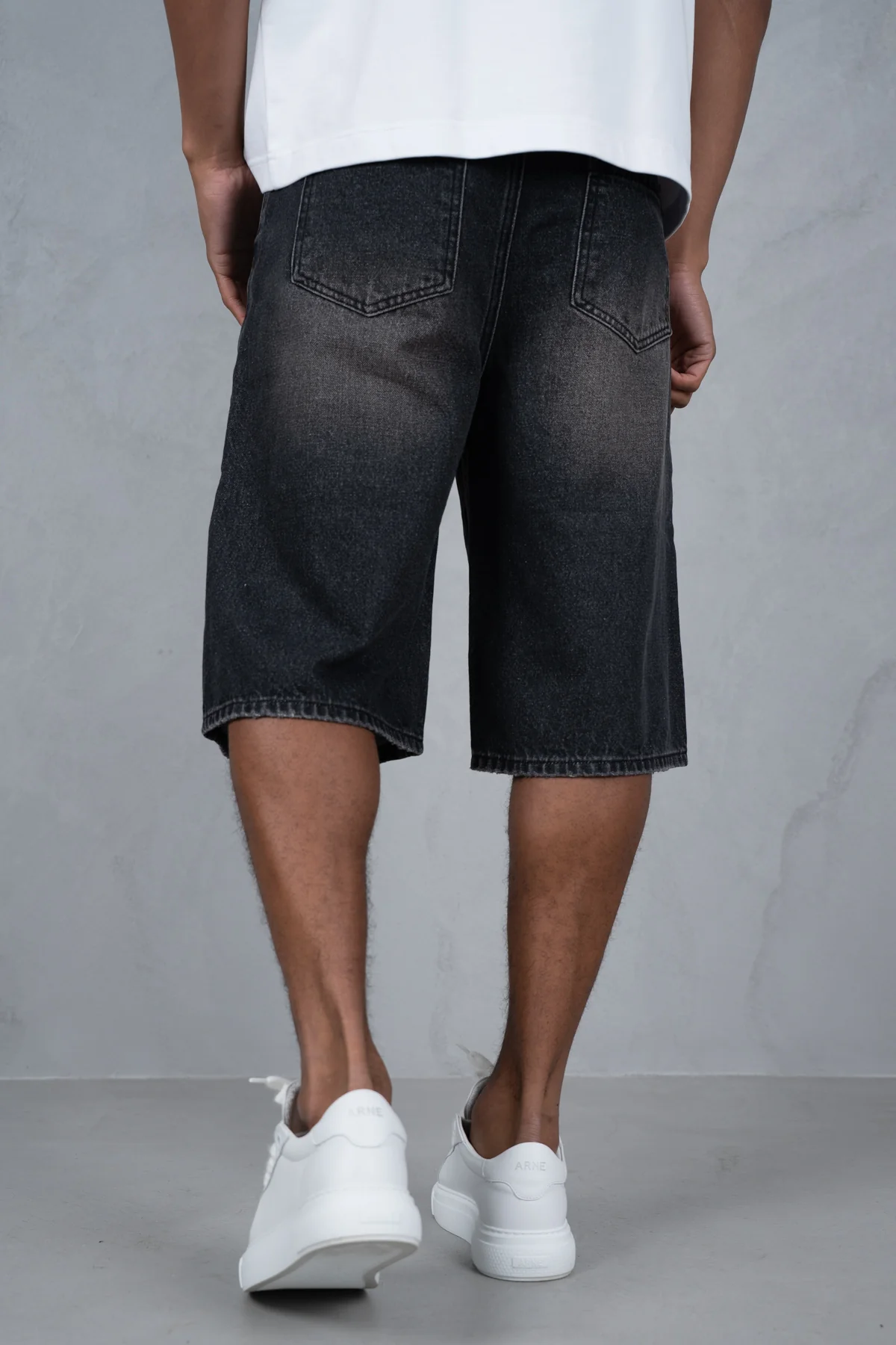 Washed Denim Jorts - Black - Image 6